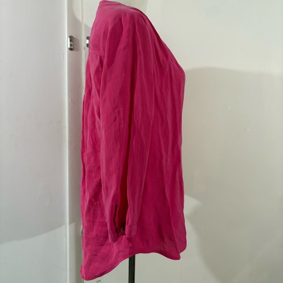LL Bean Womens Pink Button Down Shirt Sz M Modal Blend Soft Career Easter Spring - Picture 5 of 11